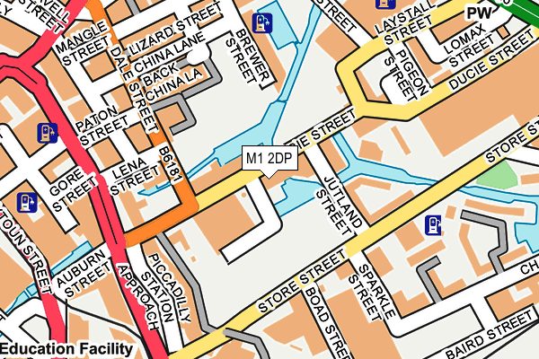 M1 2DP map - OS OpenMap – Local (Ordnance Survey)