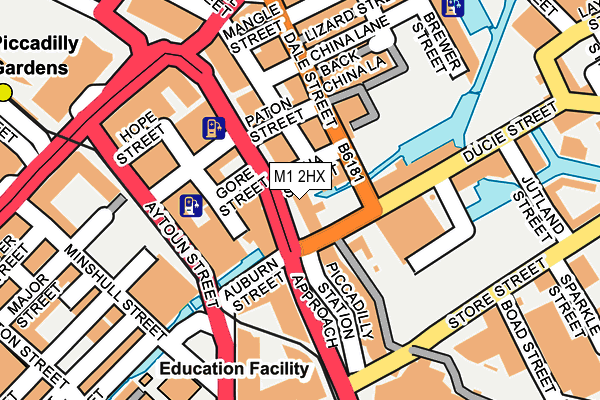 M1 2HX map - OS OpenMap – Local (Ordnance Survey)