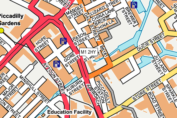 M1 2HY map - OS OpenMap – Local (Ordnance Survey)