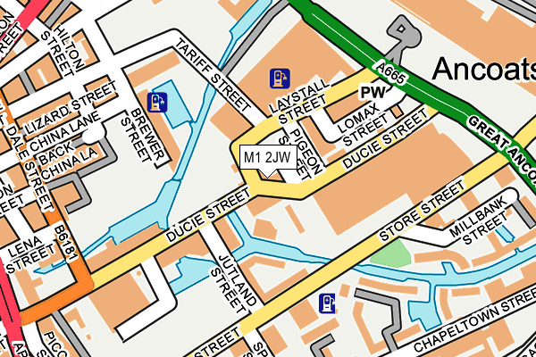 M1 2JW map - OS OpenMap – Local (Ordnance Survey)