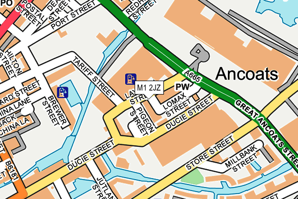 M1 2JZ map - OS OpenMap – Local (Ordnance Survey)