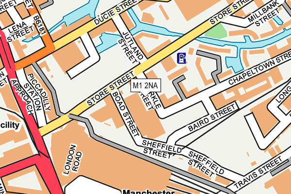 M1 2NA map - OS OpenMap – Local (Ordnance Survey)