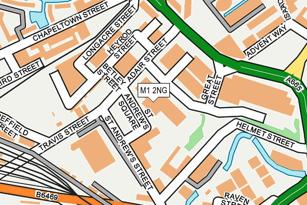 M1 2NG map - OS OpenMap – Local (Ordnance Survey)