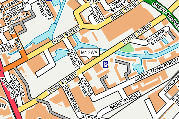 M1 2WA map - OS OpenMap – Local (Ordnance Survey)