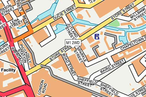 M1 2WD map - OS OpenMap – Local (Ordnance Survey)
