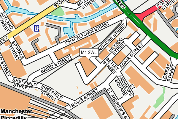 M1 2WL map - OS OpenMap – Local (Ordnance Survey)