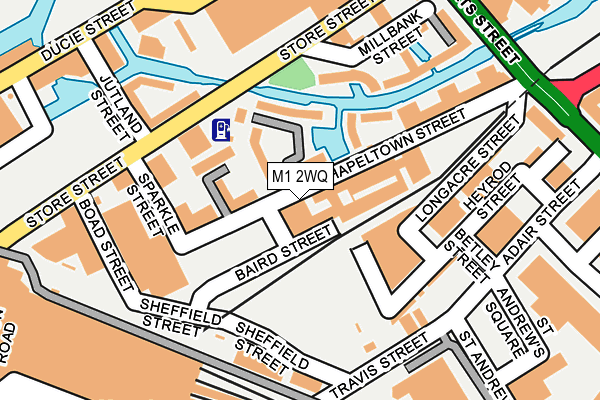 M1 2WQ map - OS OpenMap – Local (Ordnance Survey)