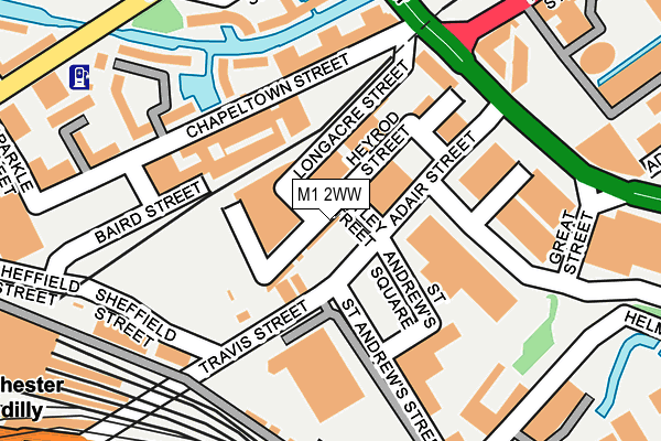 M1 2WW map - OS OpenMap – Local (Ordnance Survey)