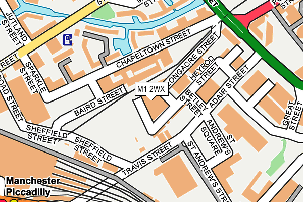 M1 2WX map - OS OpenMap – Local (Ordnance Survey)