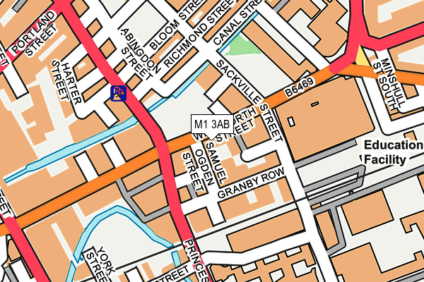 M1 3AB map - OS OpenMap – Local (Ordnance Survey)