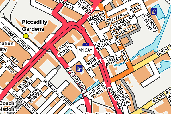 M1 3AY map - OS OpenMap – Local (Ordnance Survey)