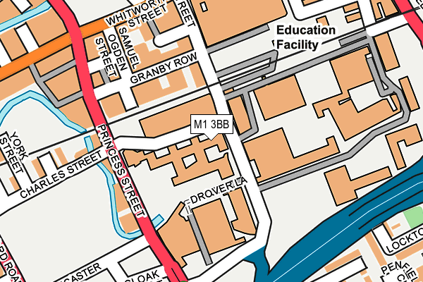 M1 3BB map - OS OpenMap – Local (Ordnance Survey)