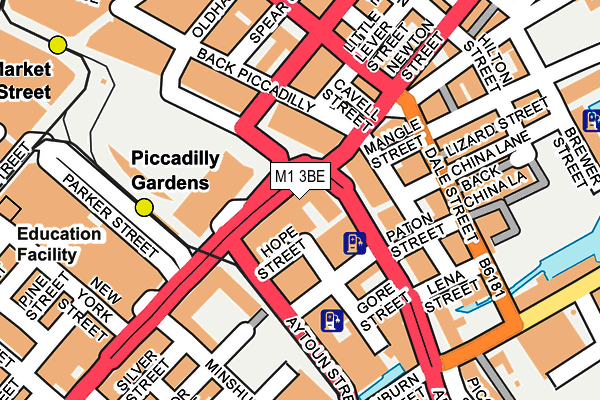 M1 3BE map - OS OpenMap – Local (Ordnance Survey)