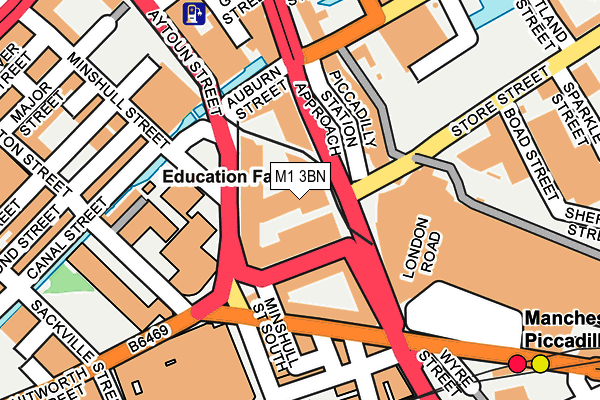 M1 3BN map - OS OpenMap – Local (Ordnance Survey)