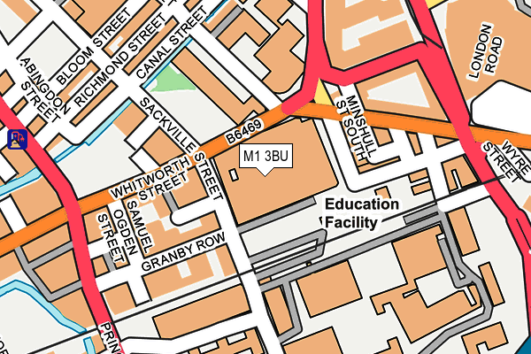 M1 3BU map - OS OpenMap – Local (Ordnance Survey)