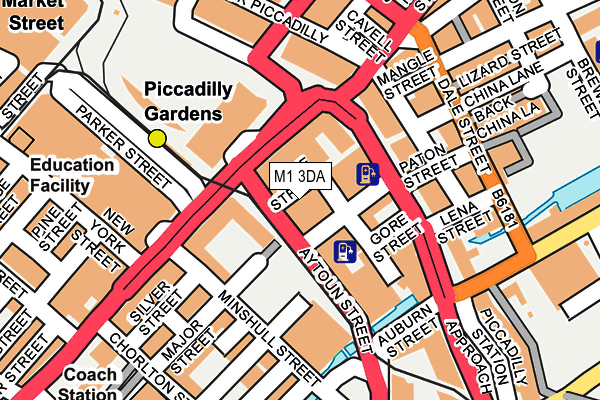 M1 3DA map - OS OpenMap – Local (Ordnance Survey)