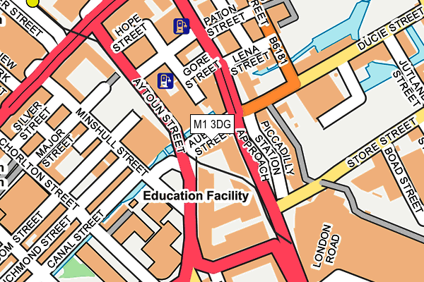 M1 3DG map - OS OpenMap – Local (Ordnance Survey)