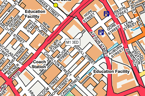 M1 3ED map - OS OpenMap – Local (Ordnance Survey)