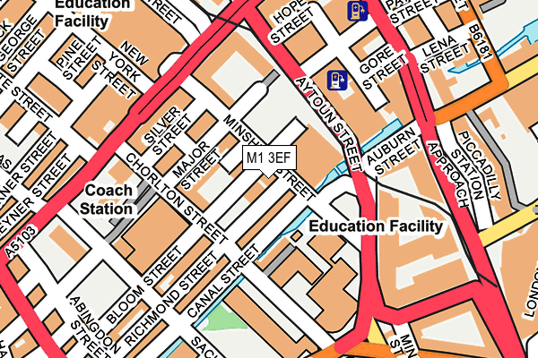 M1 3EF map - OS OpenMap – Local (Ordnance Survey)