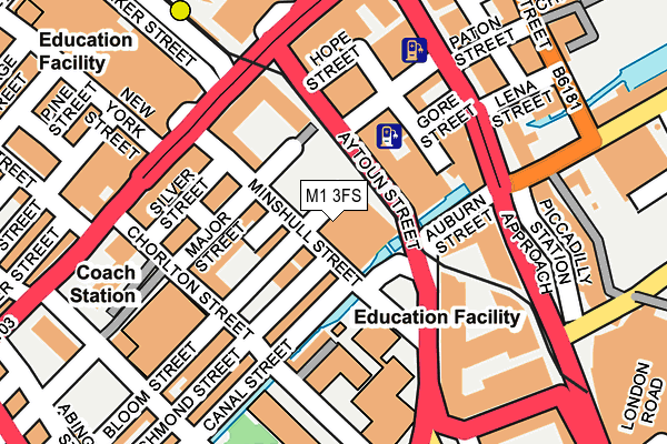 M1 3FS map - OS OpenMap – Local (Ordnance Survey)