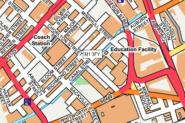 M1 3FY map - OS OpenMap – Local (Ordnance Survey)