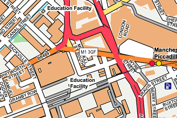 M1 3GF map - OS OpenMap – Local (Ordnance Survey)