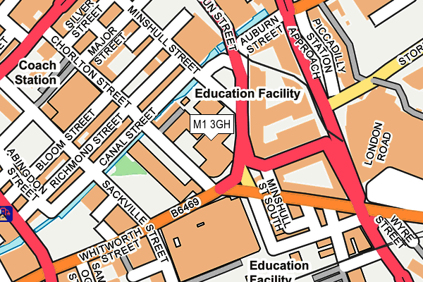 M1 3GH map - OS OpenMap – Local (Ordnance Survey)