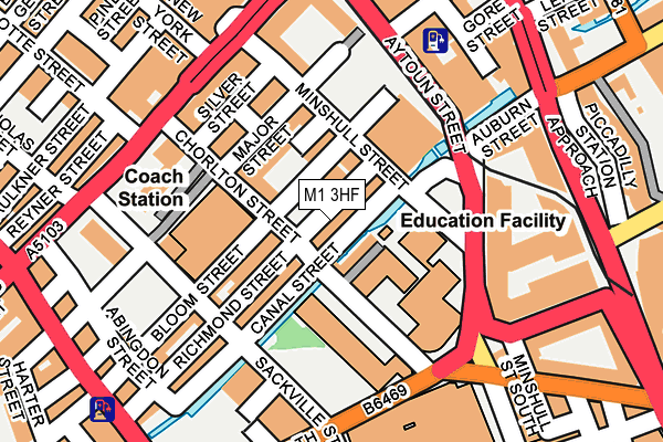 M1 3HF map - OS OpenMap – Local (Ordnance Survey)