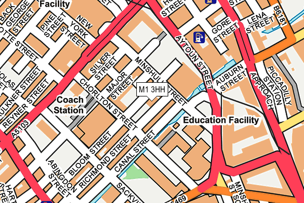 M1 3HH map - OS OpenMap – Local (Ordnance Survey)