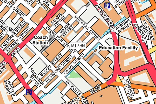 M1 3HN map - OS OpenMap – Local (Ordnance Survey)