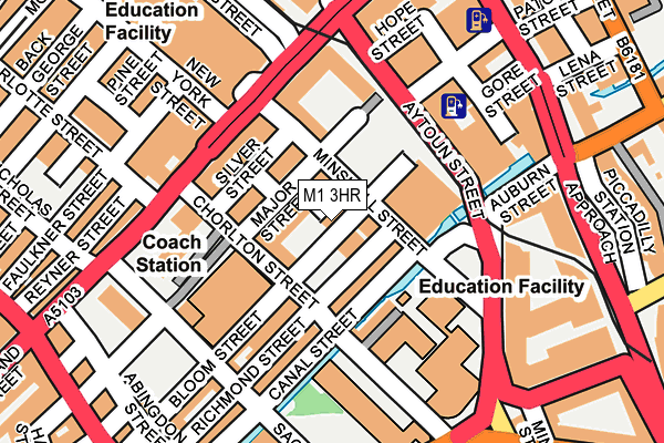 M1 3HR map - OS OpenMap – Local (Ordnance Survey)