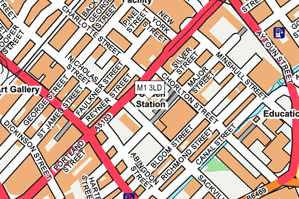 M1 3LD map - OS OpenMap – Local (Ordnance Survey)