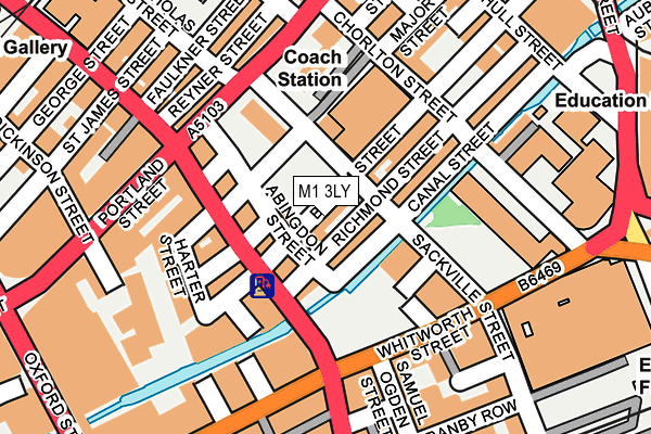 M1 3LY map - OS OpenMap – Local (Ordnance Survey)