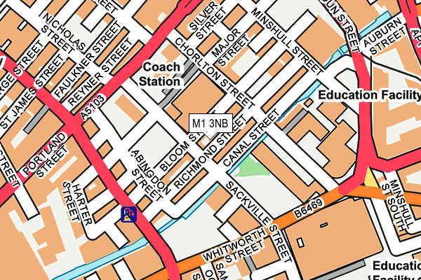 M1 3NB map - OS OpenMap – Local (Ordnance Survey)