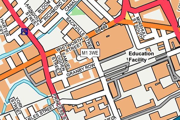 M1 3WE map - OS OpenMap – Local (Ordnance Survey)