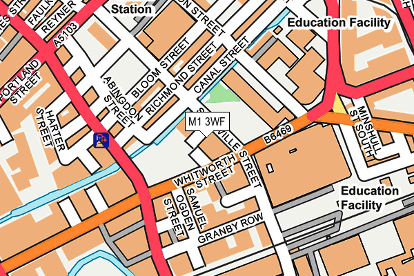 M1 3WF map - OS OpenMap – Local (Ordnance Survey)