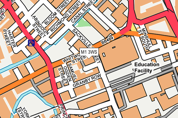 M1 3WS map - OS OpenMap – Local (Ordnance Survey)