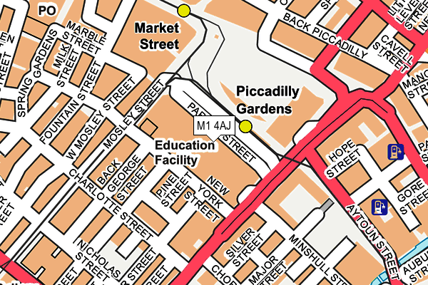 M1 4AJ map - OS OpenMap – Local (Ordnance Survey)