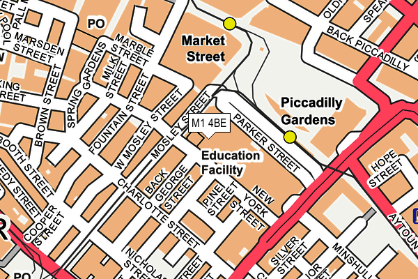 M1 4BE map - OS OpenMap – Local (Ordnance Survey)