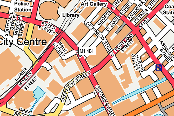 M1 4BH map - OS OpenMap – Local (Ordnance Survey)