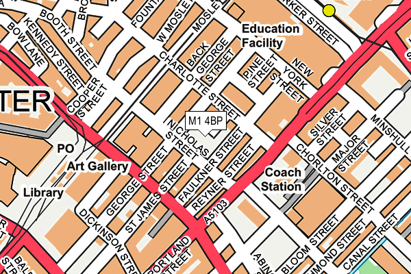 M1 4BP map - OS OpenMap – Local (Ordnance Survey)