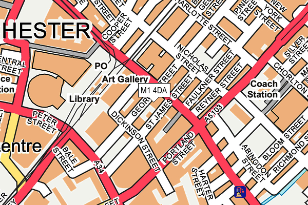 M1 4DA map - OS OpenMap – Local (Ordnance Survey)