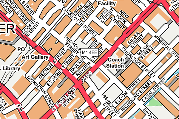 M1 4EE map - OS OpenMap – Local (Ordnance Survey)