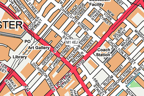 M1 4EJ map - OS OpenMap – Local (Ordnance Survey)