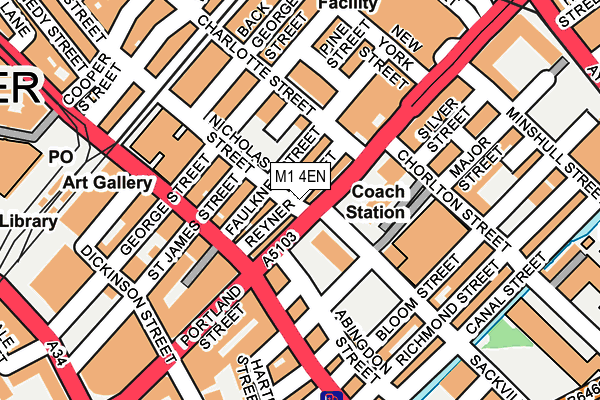 M1 4EN map - OS OpenMap – Local (Ordnance Survey)