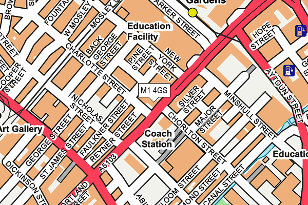 M1 4GS map - OS OpenMap – Local (Ordnance Survey)