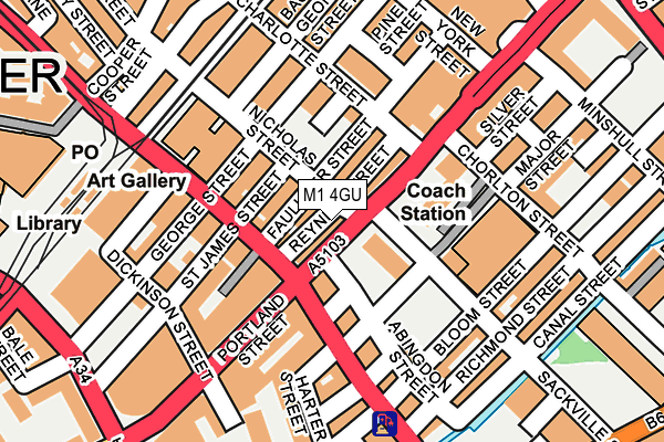 M1 4GU map - OS OpenMap – Local (Ordnance Survey)