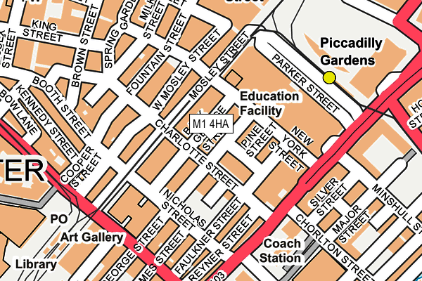 M1 4HA map - OS OpenMap – Local (Ordnance Survey)