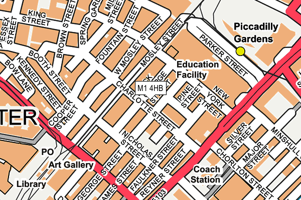 M1 4HB map - OS OpenMap – Local (Ordnance Survey)