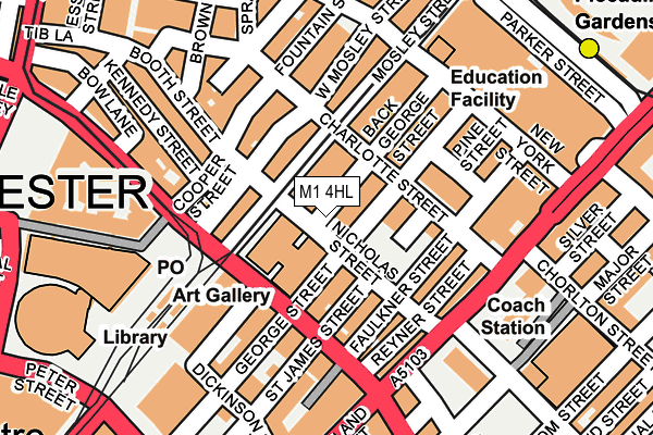 M1 4HL map - OS OpenMap – Local (Ordnance Survey)